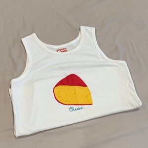 Pigeon Said Please graphic tank size L - Cheese Print